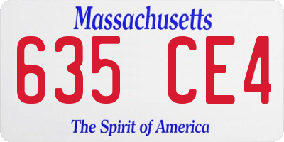MA license plate 635CE4