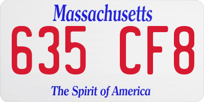 MA license plate 635CF8