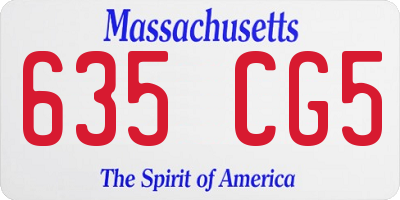 MA license plate 635CG5