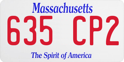 MA license plate 635CP2