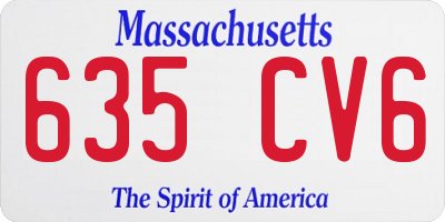 MA license plate 635CV6
