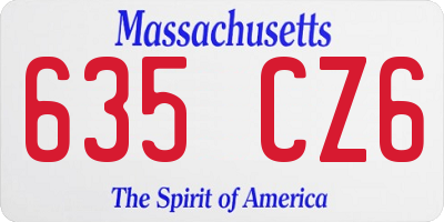 MA license plate 635CZ6
