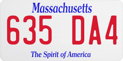 MA license plate 635DA4