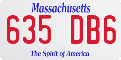 MA license plate 635DB6