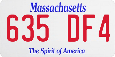 MA license plate 635DF4