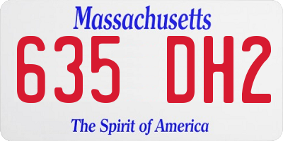 MA license plate 635DH2