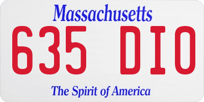 MA license plate 635DI0