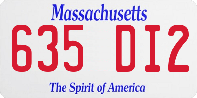 MA license plate 635DI2