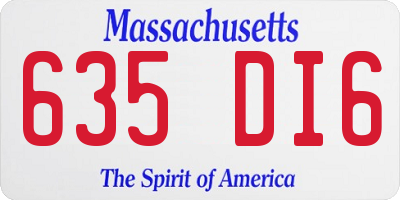 MA license plate 635DI6