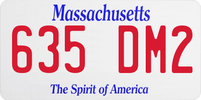MA license plate 635DM2