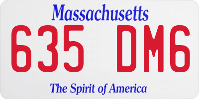 MA license plate 635DM6