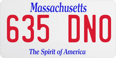 MA license plate 635DN0