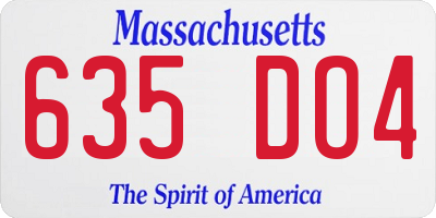 MA license plate 635DO4