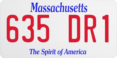 MA license plate 635DR1