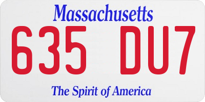 MA license plate 635DU7