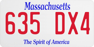 MA license plate 635DX4