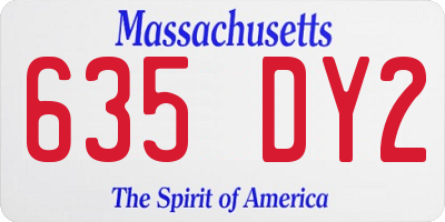 MA license plate 635DY2