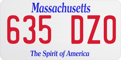 MA license plate 635DZ0