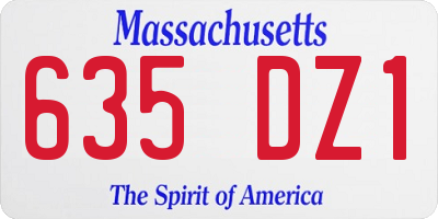 MA license plate 635DZ1