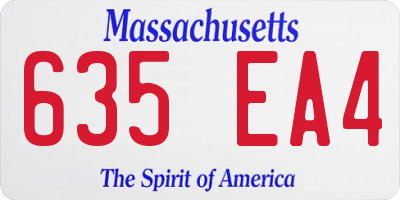 MA license plate 635EA4