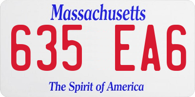 MA license plate 635EA6