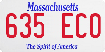 MA license plate 635EC0