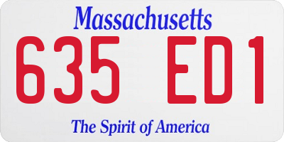 MA license plate 635ED1