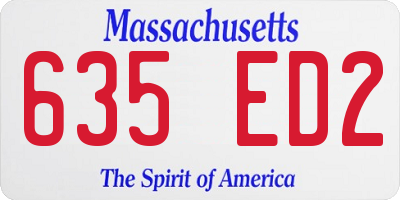 MA license plate 635ED2