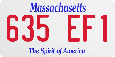 MA license plate 635EF1