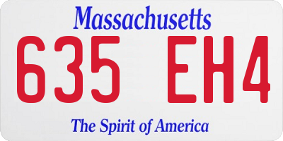 MA license plate 635EH4