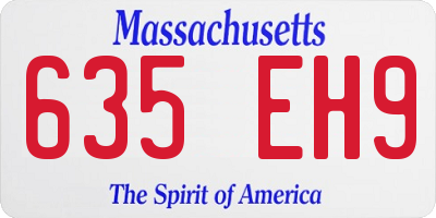MA license plate 635EH9