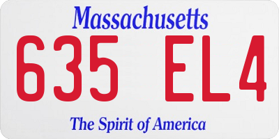 MA license plate 635EL4