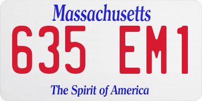 MA license plate 635EM1