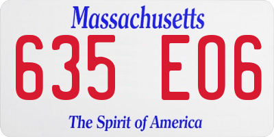 MA license plate 635EO6
