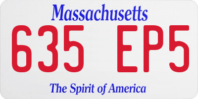 MA license plate 635EP5