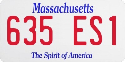 MA license plate 635ES1