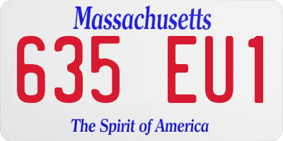MA license plate 635EU1