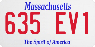 MA license plate 635EV1