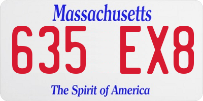 MA license plate 635EX8