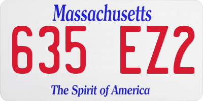 MA license plate 635EZ2