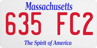 MA license plate 635FC2