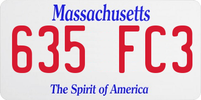 MA license plate 635FC3