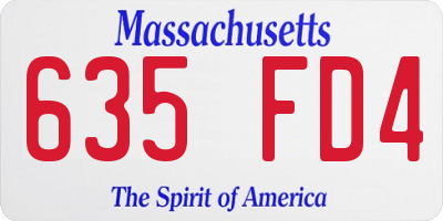 MA license plate 635FD4