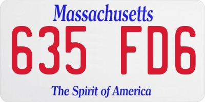 MA license plate 635FD6
