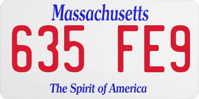 MA license plate 635FE9