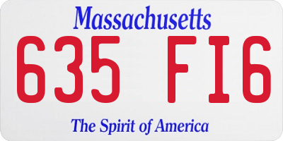 MA license plate 635FI6