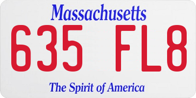 MA license plate 635FL8