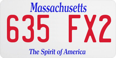 MA license plate 635FX2