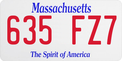 MA license plate 635FZ7