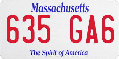MA license plate 635GA6